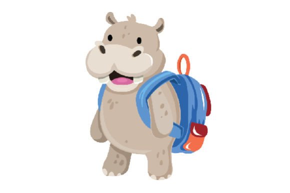 A Cute Hippo Backpack Design for Practical Embroidery Projects