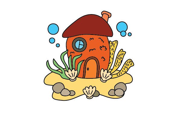 A Kawaii Fish House Design for Embroidered Projects
